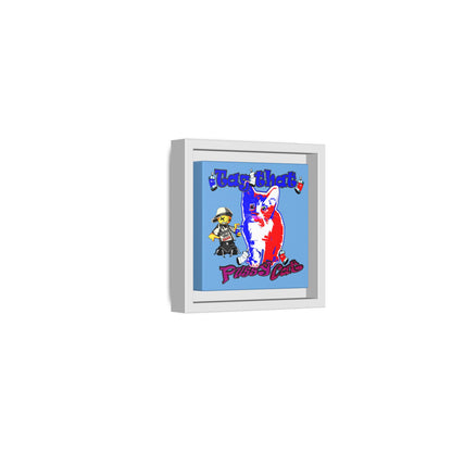 tag that - framed canvas art (light blue)