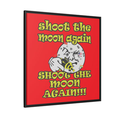 shoot the moon again - framed canvas art (red)