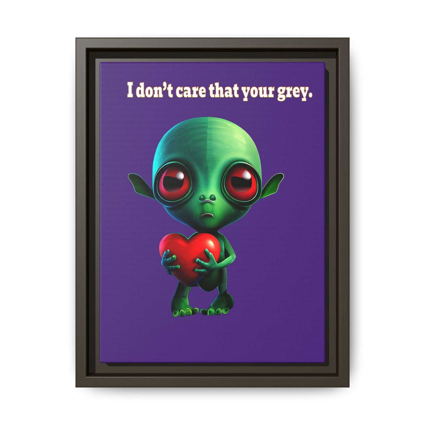 I don't care that your grey - framed canvas art (purple)