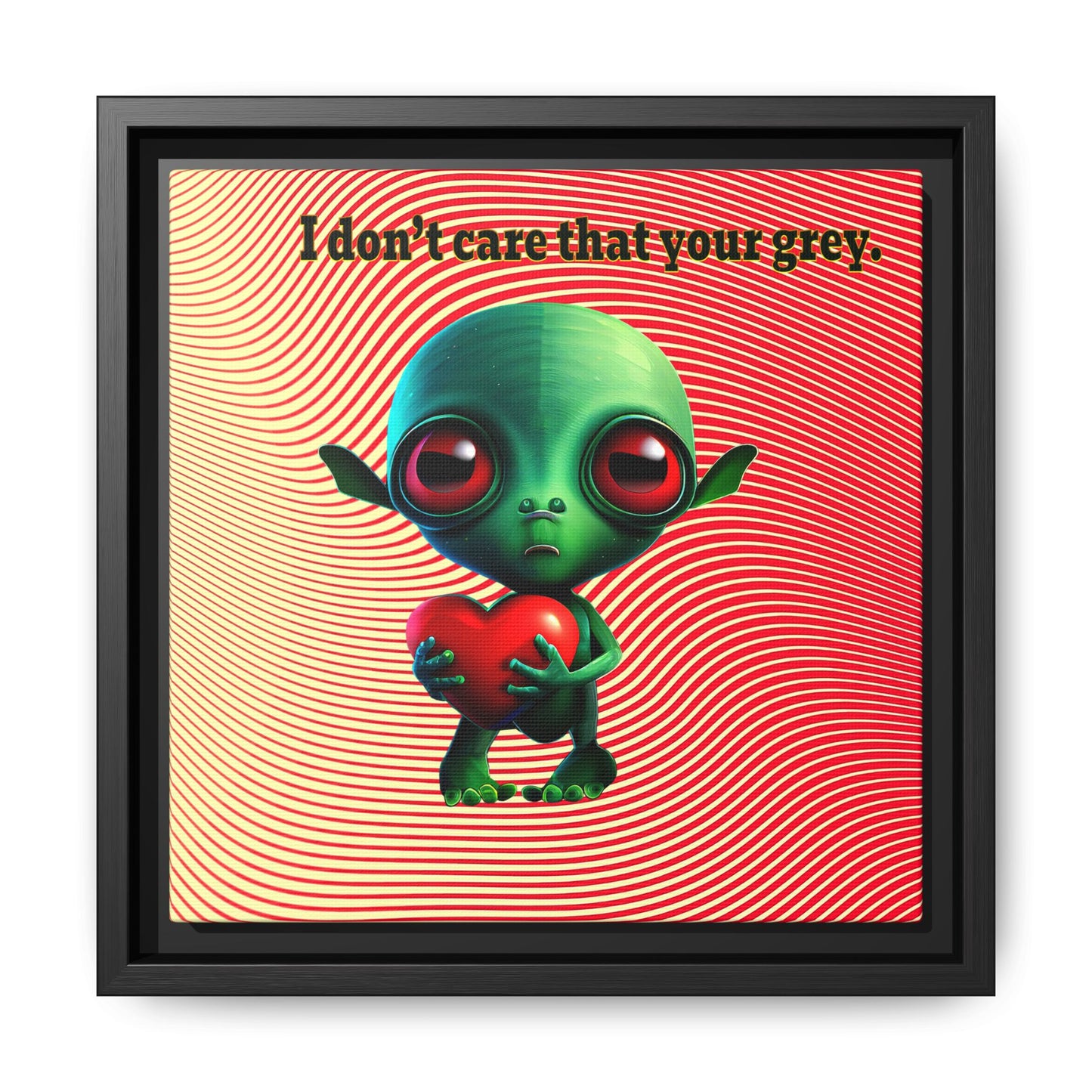 I don't care that your grey - framed canvas art (yellow-orange wave)