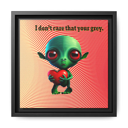 I don't care that your grey - framed canvas art (yellow-orange wave)