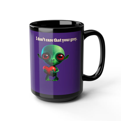 I don't care that your grey - Black Mug (purple)