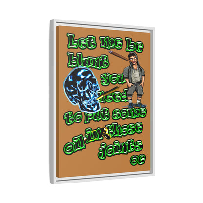 og - framed canvas art (light brown)