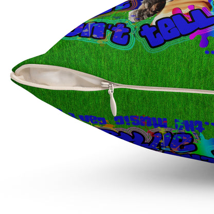 drop the beat - Spun Polyester Square Pillow - ('snoops' background)