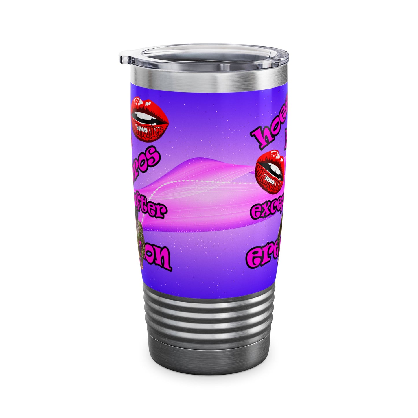 hoes b4 bros - Ringneck Tumbler, 20oz (purple-pink wave)