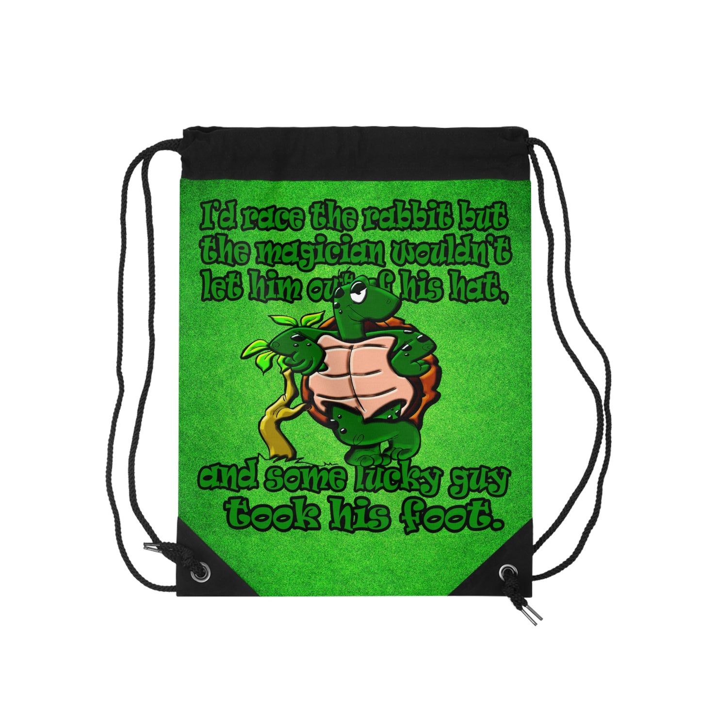 turtle race - Drawstring Bag (green turf)