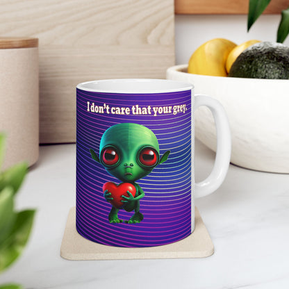 I don't care that your grey - White Mug (purple wave)