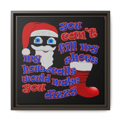 santa's shoes - framed canvas art (black)