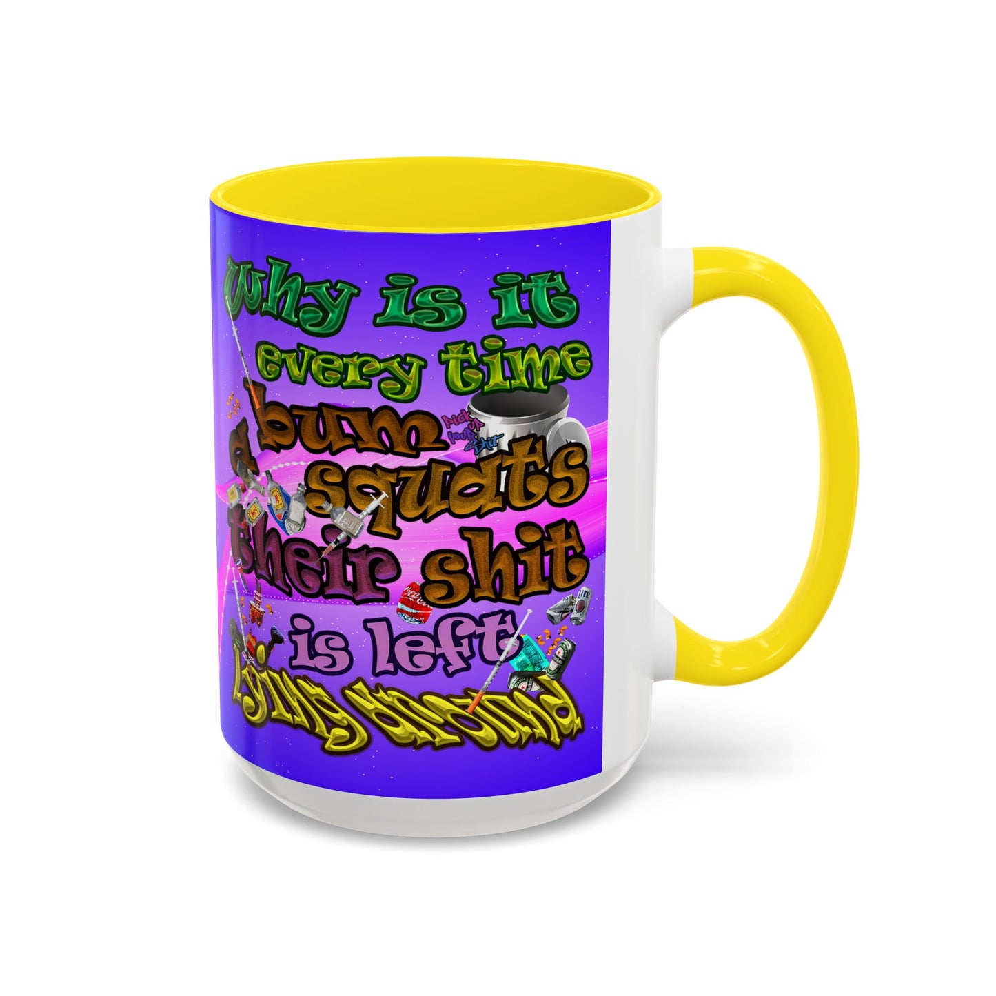 the bum's shit - Accent Mug (purple-pink wave)