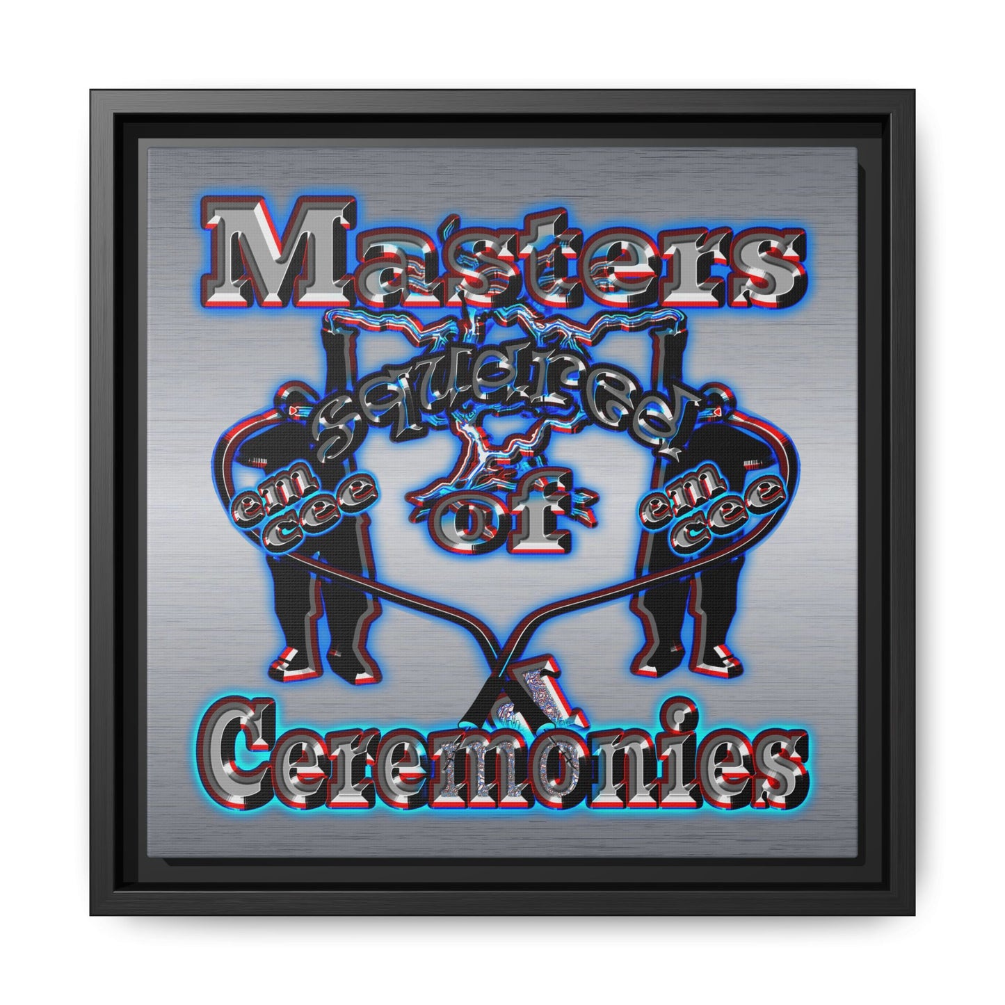em cee squared - framed canvas art (brushed nickel)