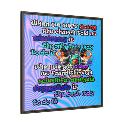 doggystyle - framed canvas art (light blue-purple wave)