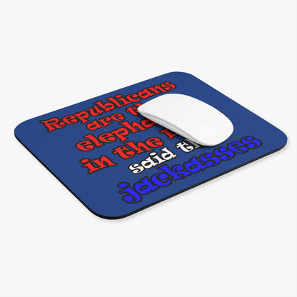 donkeys and elephants - Mouse Pad (Rectangle) (dark blue)