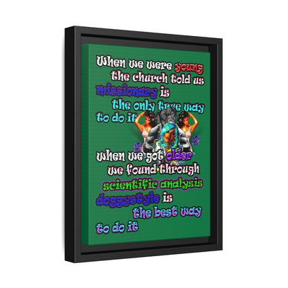 doggystyle - framed canvas art (dark green)