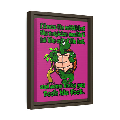 turtle race - framed canvas art (pink)