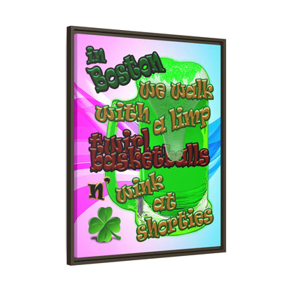 celtics logo - framed canvas art (light blue-pink wave)