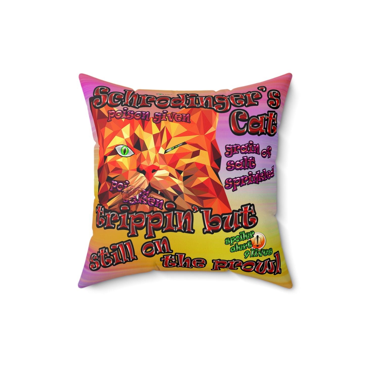 schrodinger's cat - Faux Suede Square Pillow - (color blur)