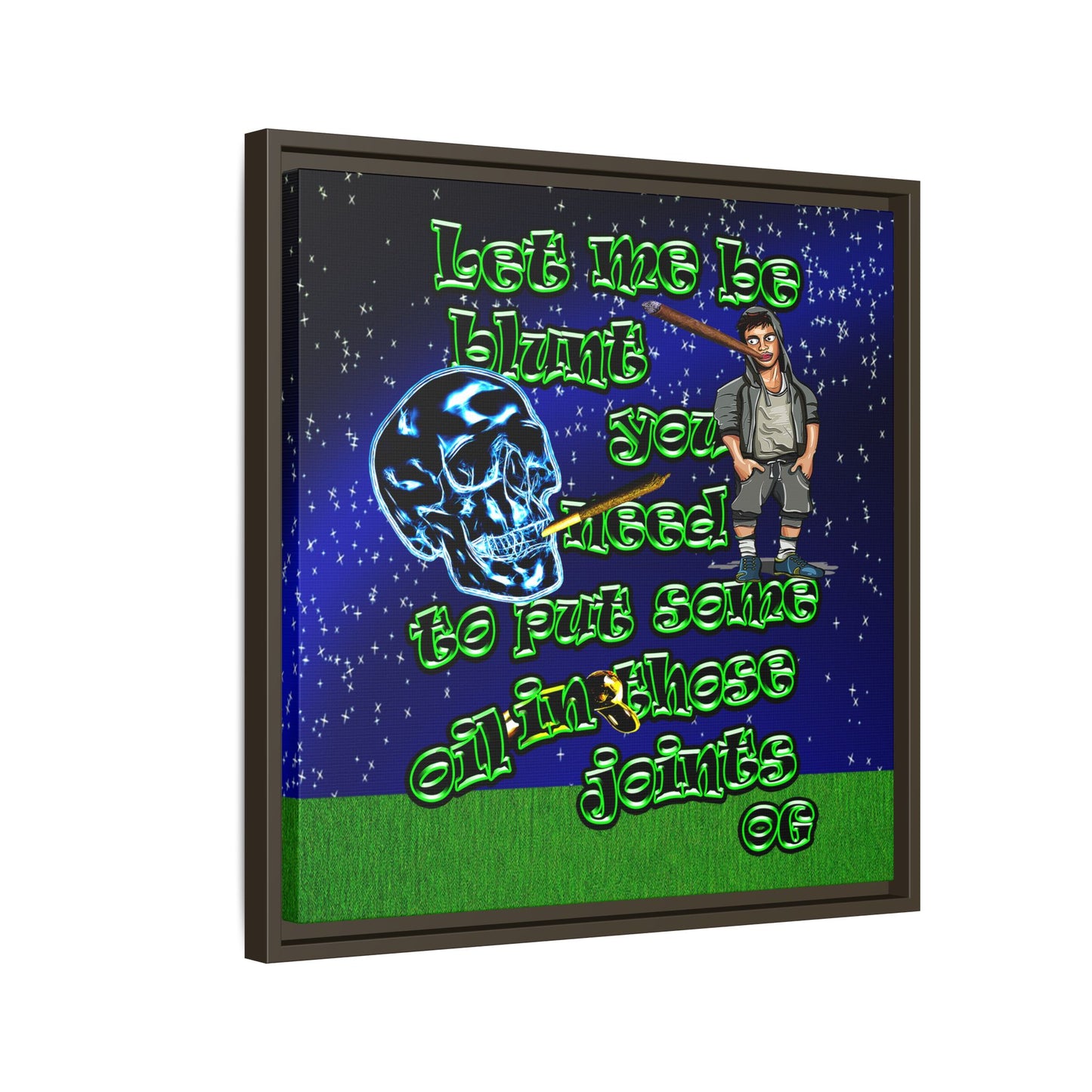 og - framed canvas art ('snoops' background)