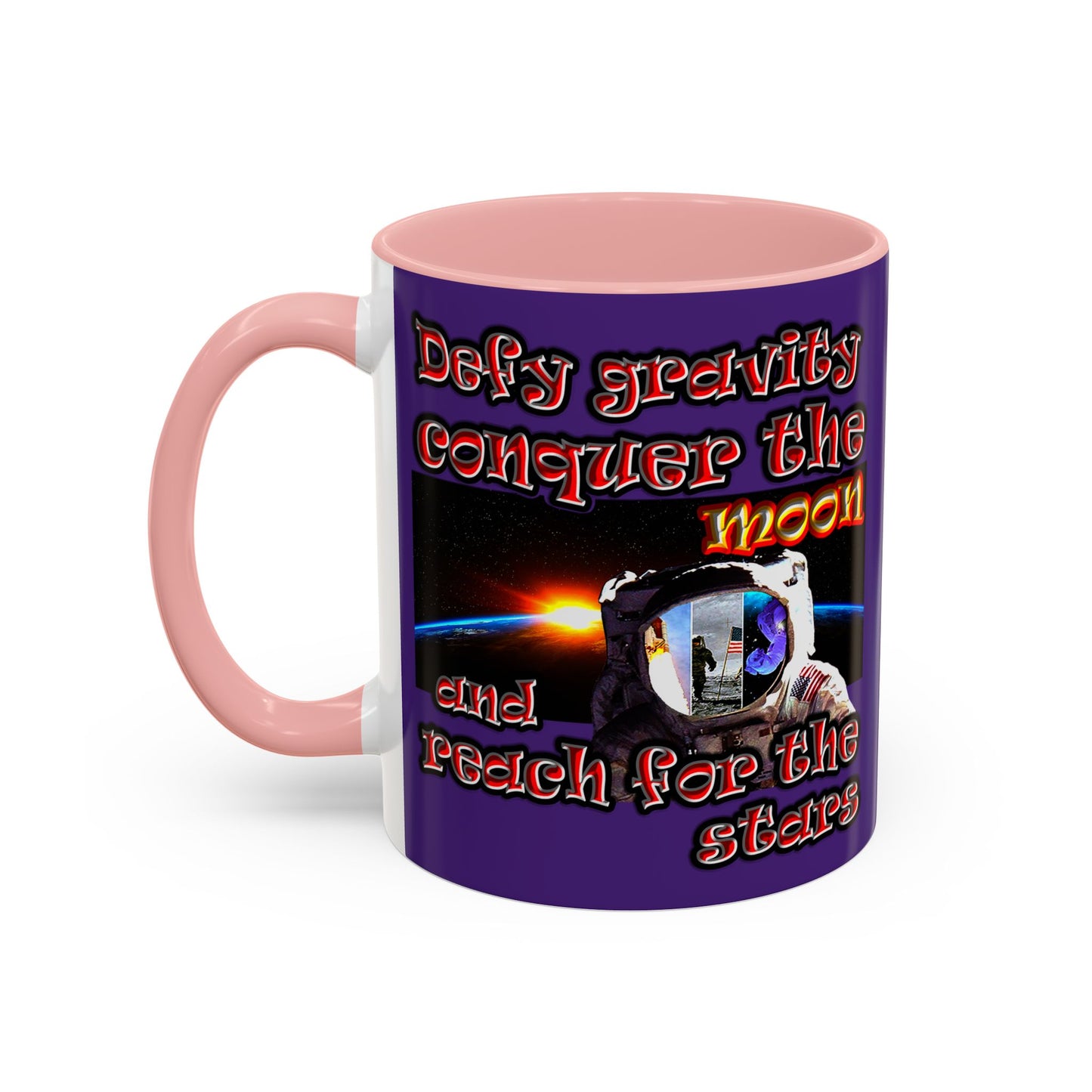 defy conquer reach - Accent Mug (purple)