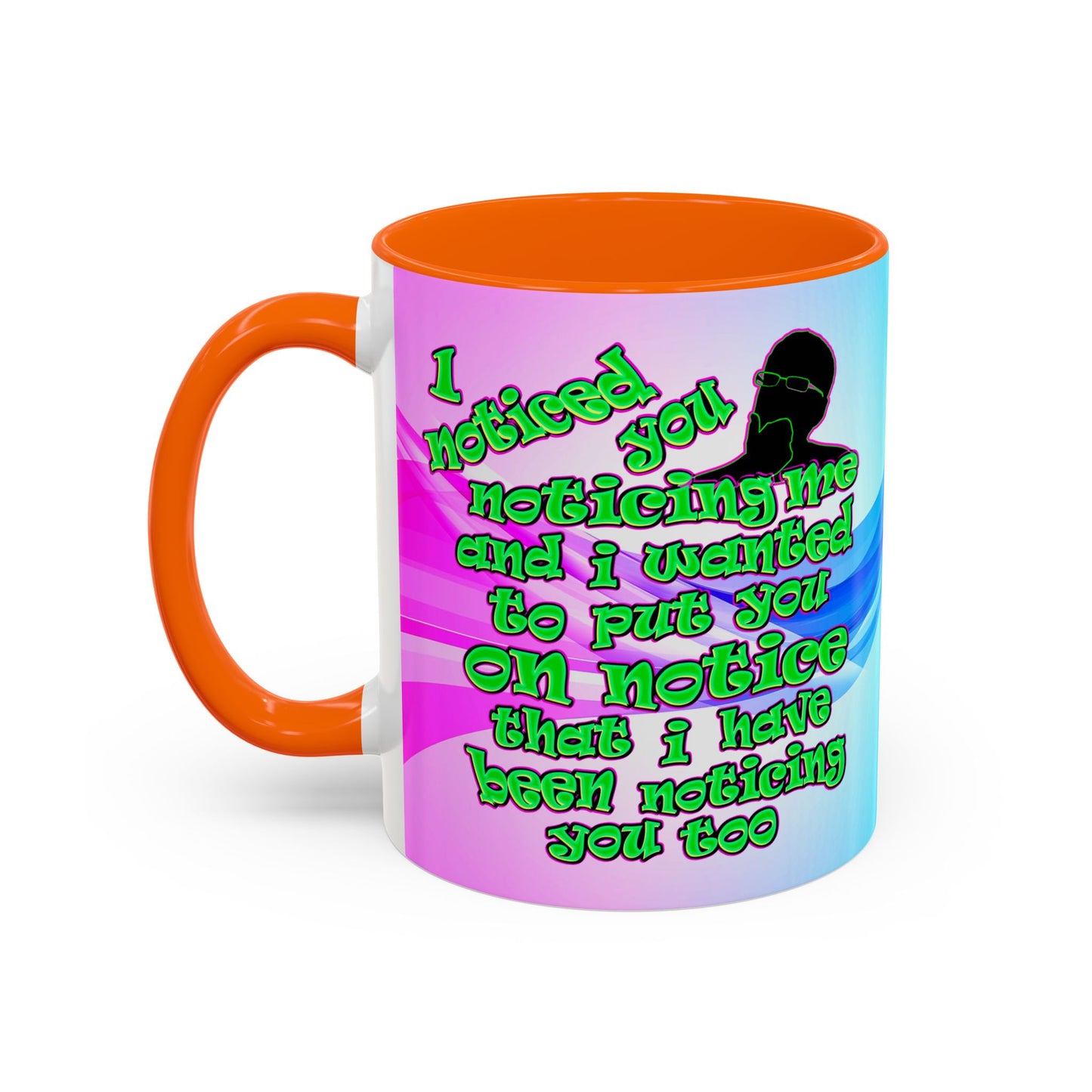 noticed you noticing - Accent Mug (light blue-pink wave)