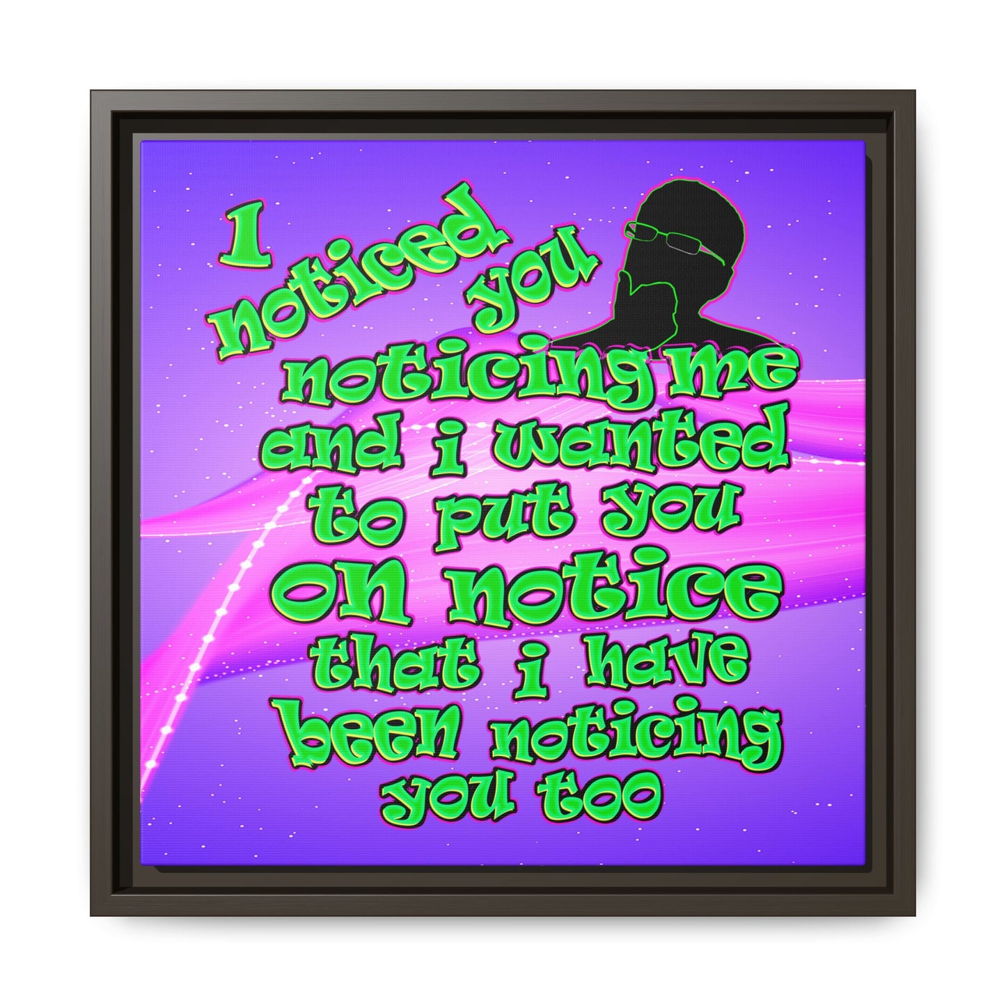 noticed you noticing - framed canvas art (purple-pink wave)