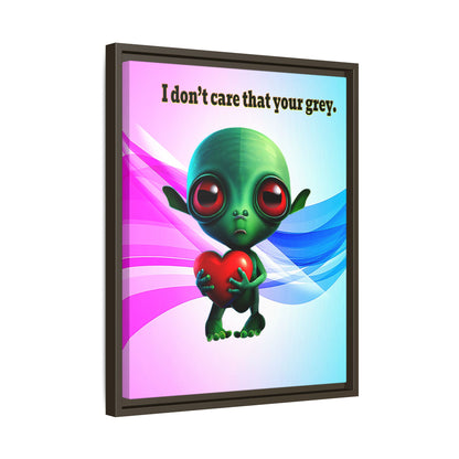 I don't care that your grey - framed canvas art (light blue-pink wave)