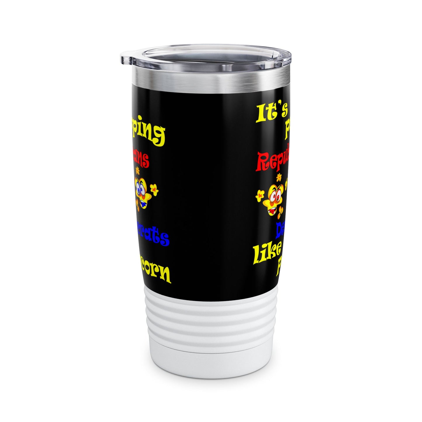 popping like popcorn - Ringneck Tumbler, 20oz (black)
