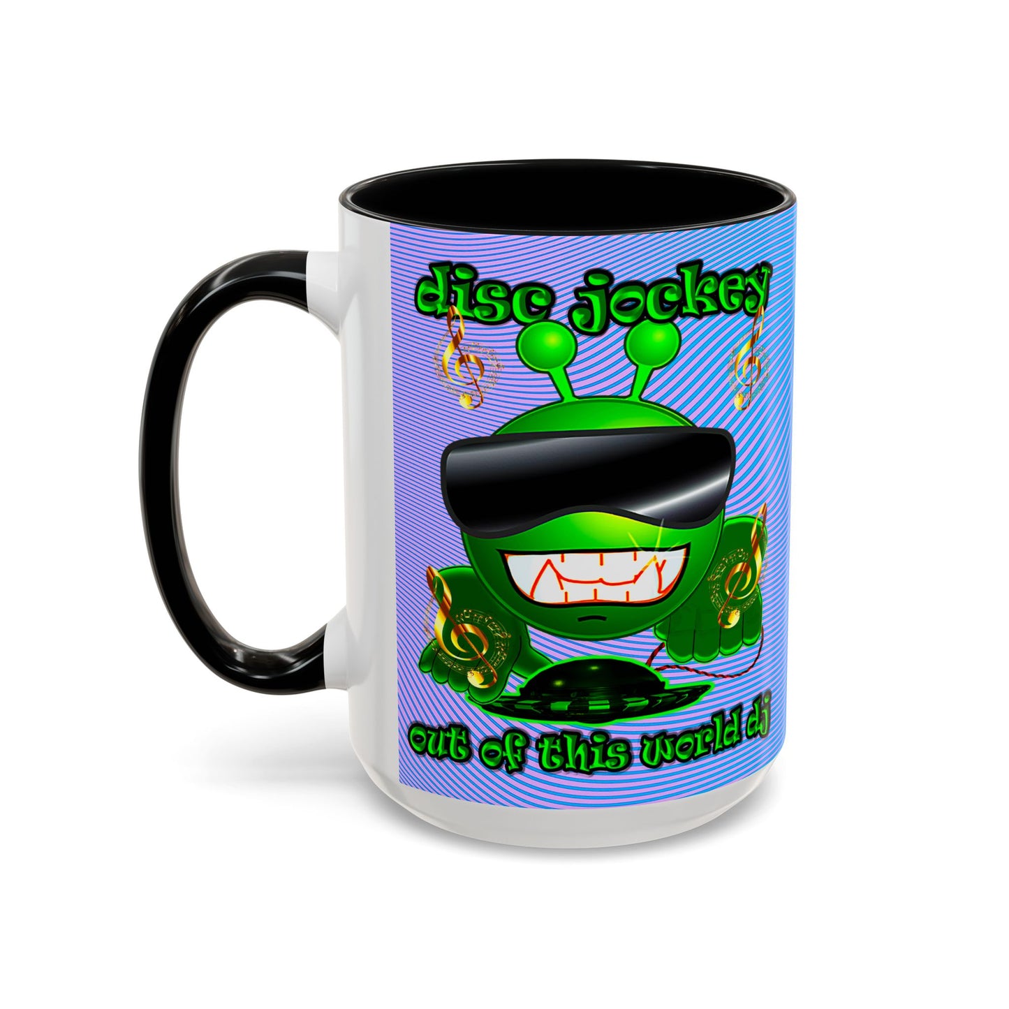 disc jockey - Accent Mug (light blue-purple wave)