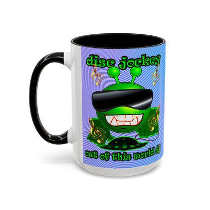 disc jockey - Accent Mug (light blue-purple wave)