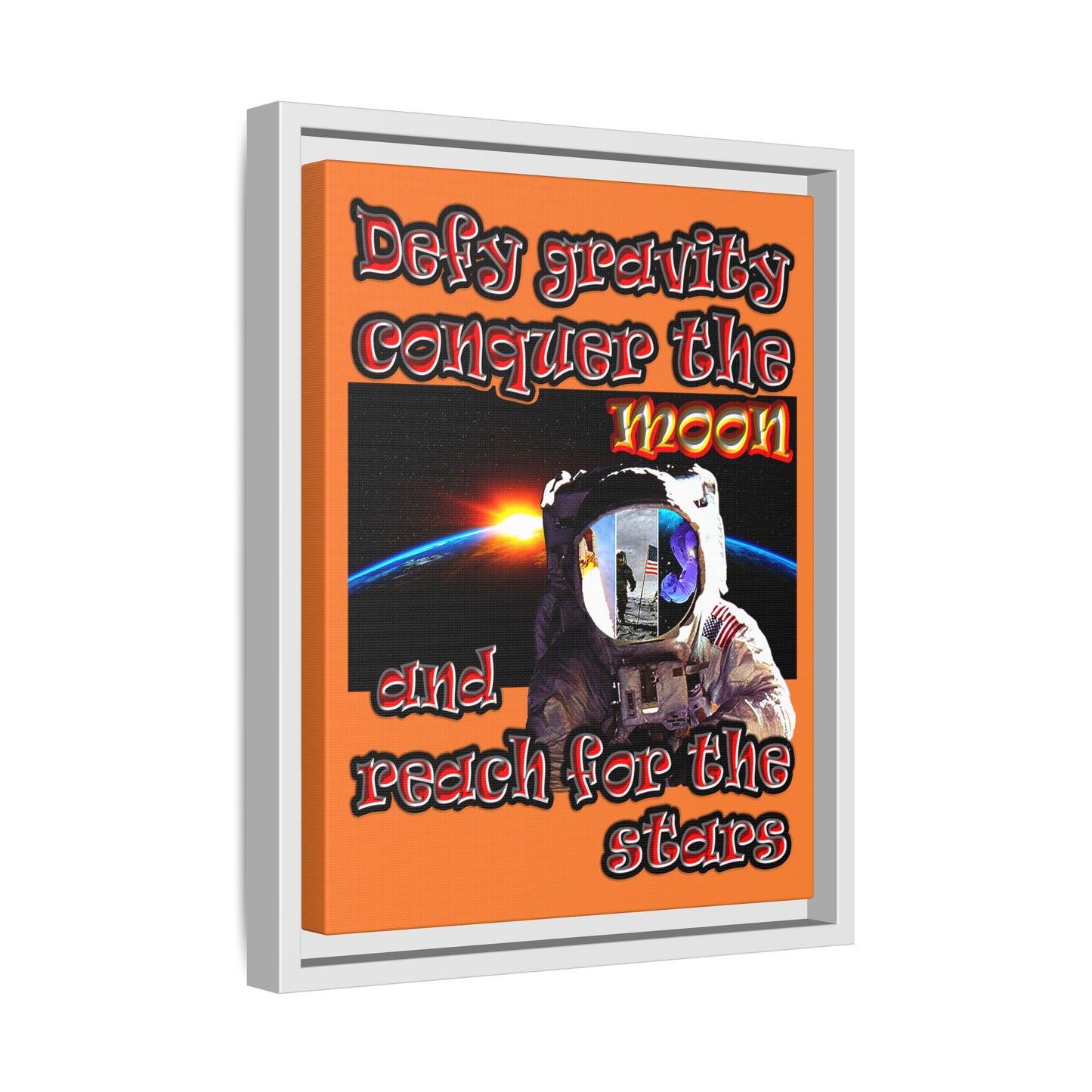 defy conquer reach - framed canvas art (crusta)