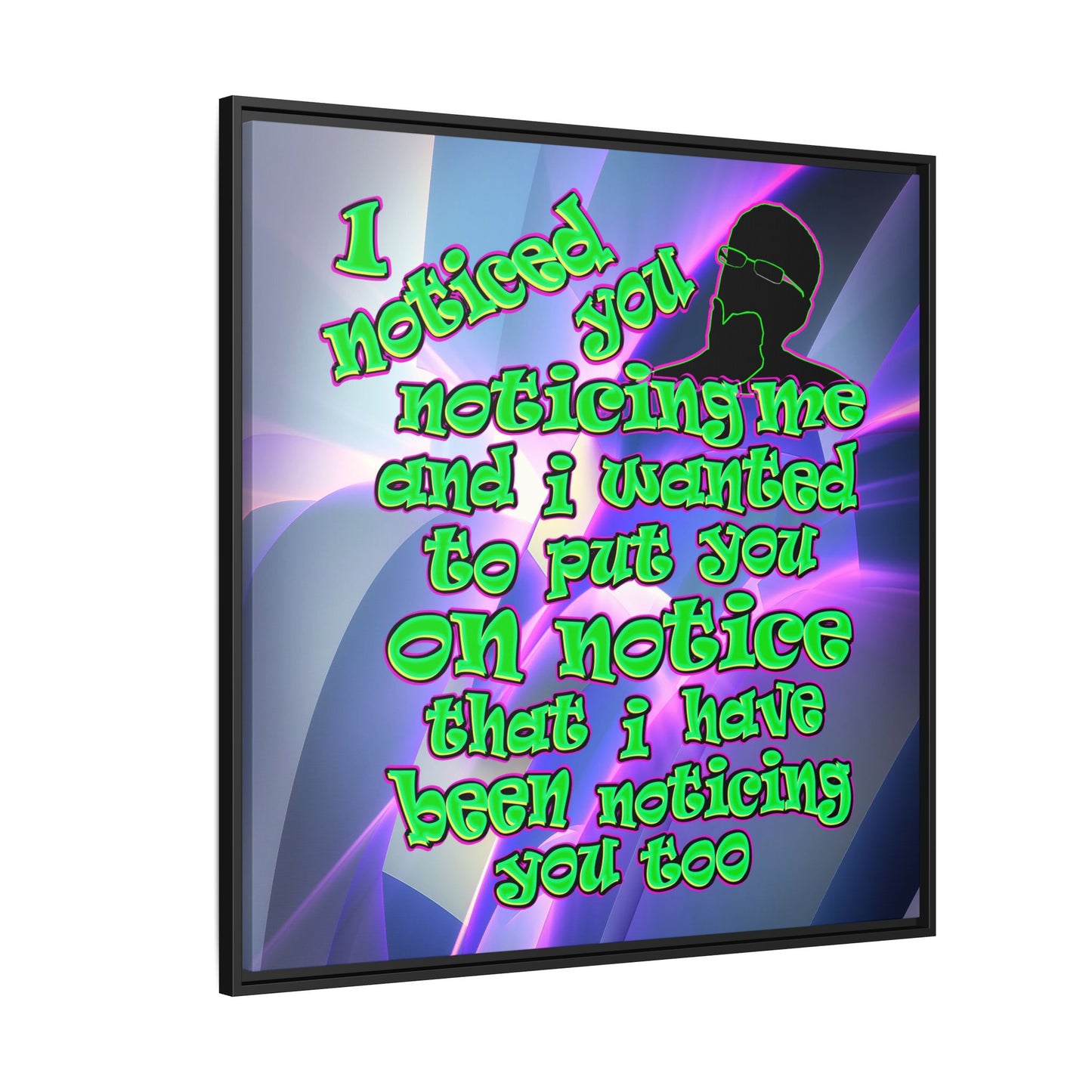 noticed you noticing - framed canvas art (grey-pink wave)