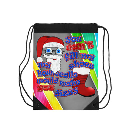 santa's shoes - Drawstring Bag (rainbow split)