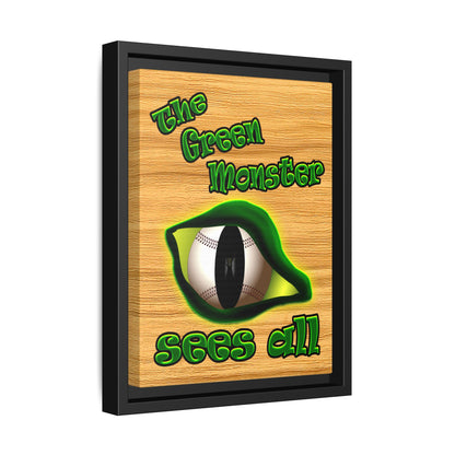 green monster - framed canvas art (butterscotch wood finish)