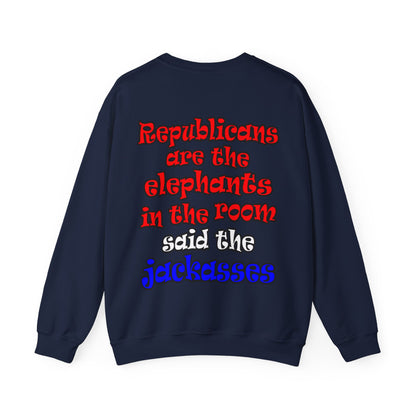 donkeys and elephants - Unisex Heavy Blend™ Crewneck Sweatshirt