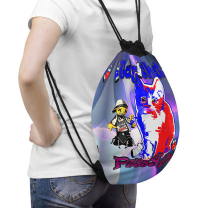 tag that - Drawstring Bag (grey-pink wave)