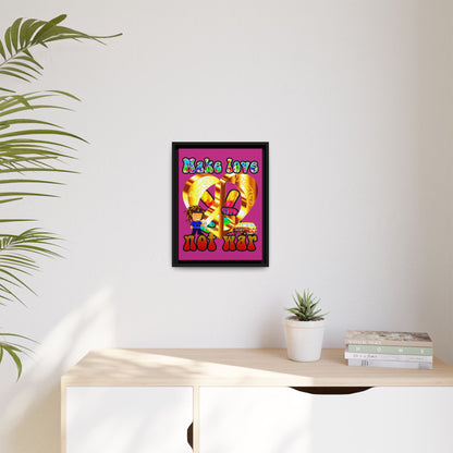 love peace - framed canvas art (pink)