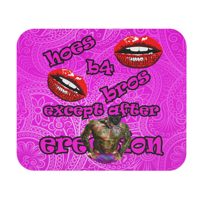 hoes b4 bros - Mouse Pad (Rectangle) (pink swirl)
