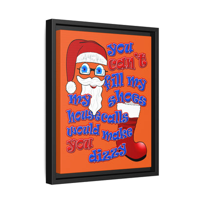 santa's shoes - framed canvas art (orange)