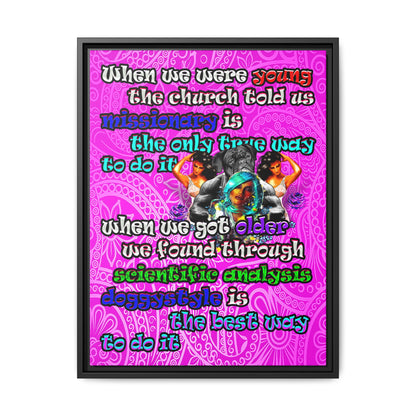 doggystyle - framed canvas art (pink swirl)