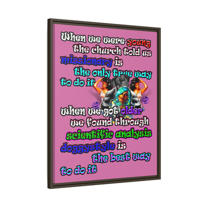 doggystyle - framed canvas art (light pink)