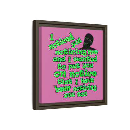 noticed you noticing - framed canvas art (light pink)
