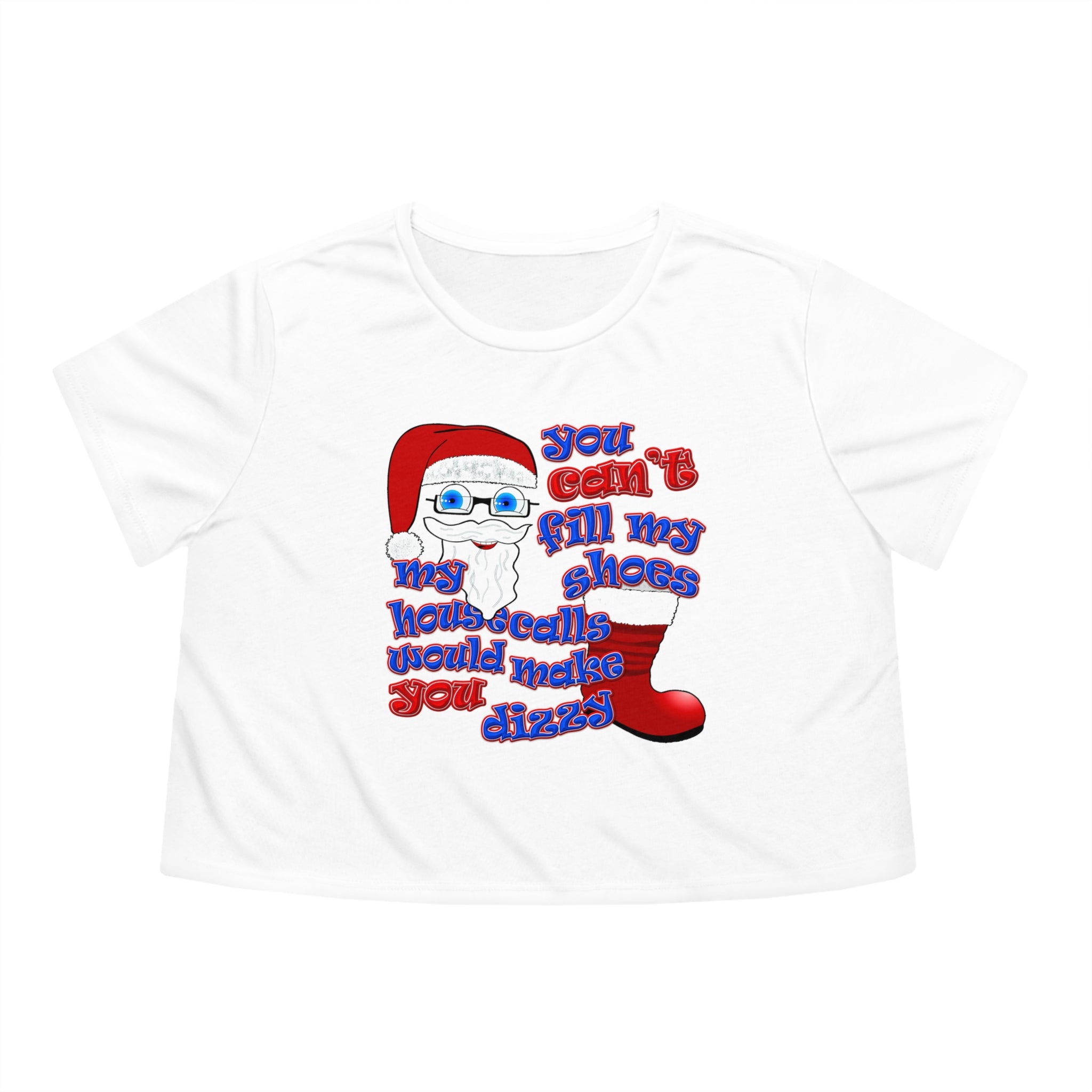 santa's shoes - Women's Flowy Cropped Tee