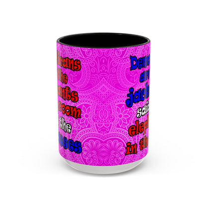 donkeys and elephants - Accent Mug (pink swirl)