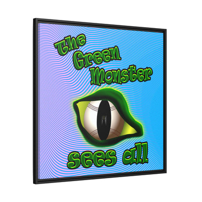green monster - framed canvas art (light blue-purple wave)