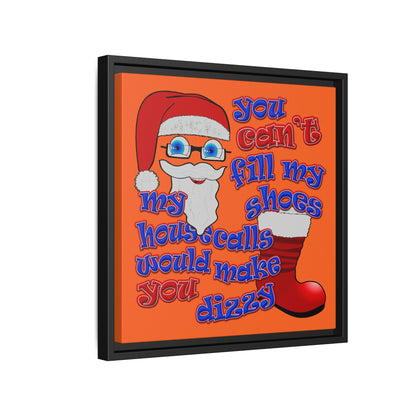 santa's shoes - framed canvas art (orange)