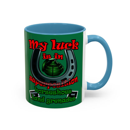 my luck - Accent Mug (dark green)