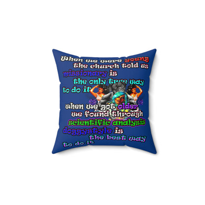 doggystyle - Faux Suede Square Pillow - (dark blue)