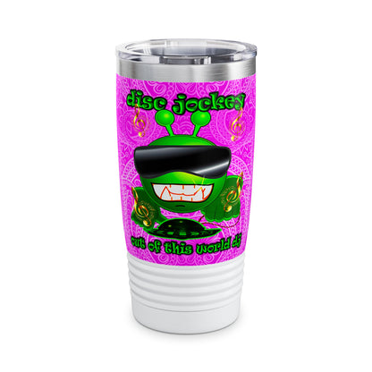 disc jockey - Ringneck Tumbler, 20oz (pink swirl)
