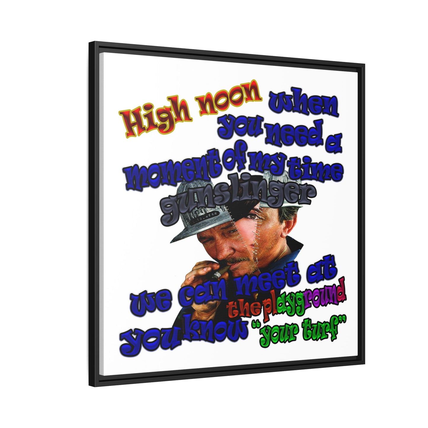 high noon - framed canvas art (white)