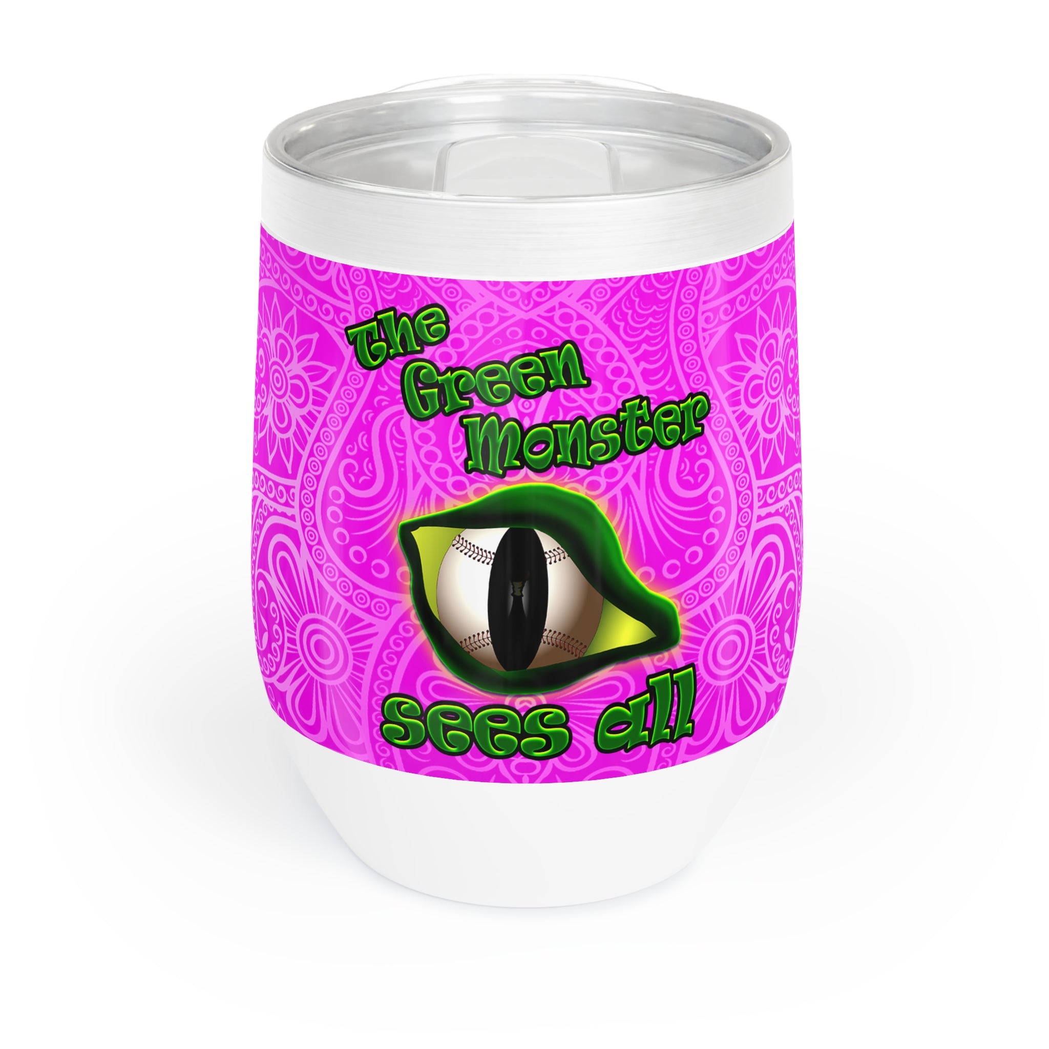 green monster - Chill Wine Tumbler (pink swirl)