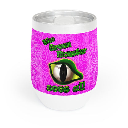 green monster - Chill Wine Tumbler (pink swirl)
